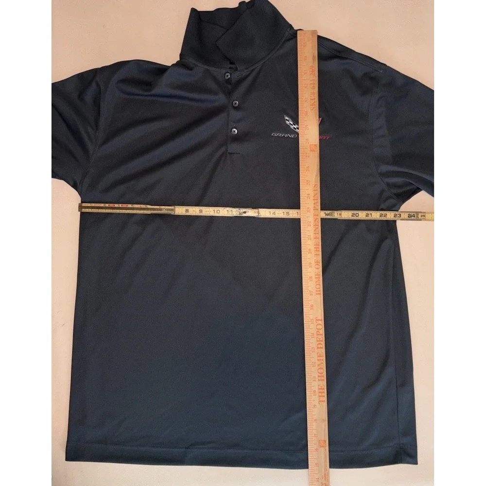 Nike Golf Grand Sport Corvette Polo Shirt Mens XL Gray Dri-FIT Embroidered Logo